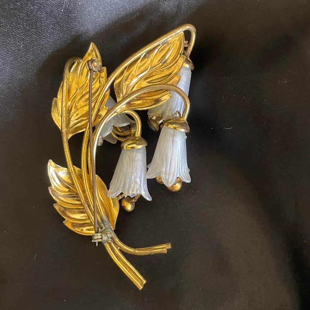 Rare Vintage 1930s MIRIAM HASKELL Floral Spray Brooch - Picture 3 of 7